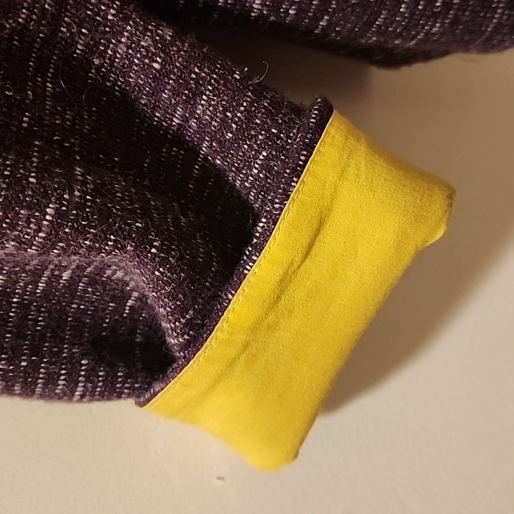 Anthropologie Cartonnier Dashes Knit Eggplant Blazer Size Large - Picture 13 of 13